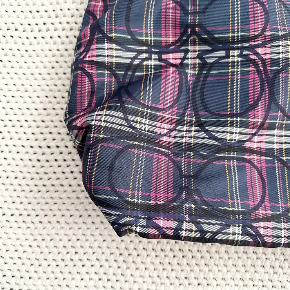 Coach Vintage Limited Edition Purple Tartan Weekender Bag Removable Pouch READ